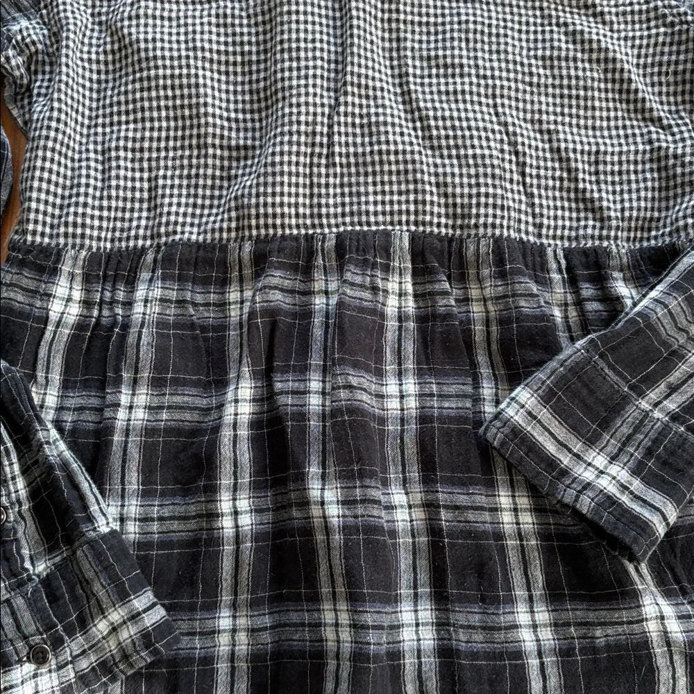 KRAZY KAT Black and White Plaid Shirt - Picture 6 of 7